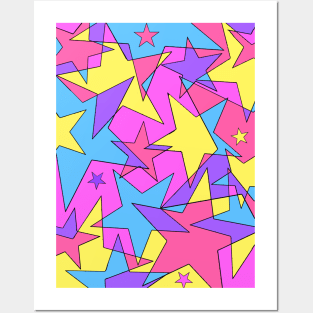 Pastel Star Pattern Posters and Art